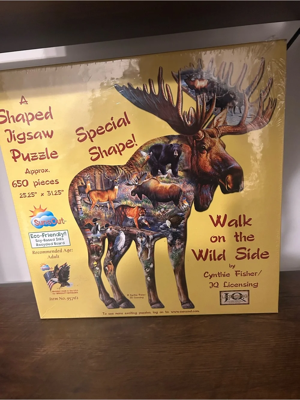 SunsOut  'Walk on the Wild Side' Yellow Moose Wall Art Puzzle by Cynthie Fisher